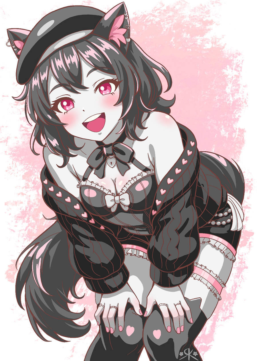 Half body, flat background