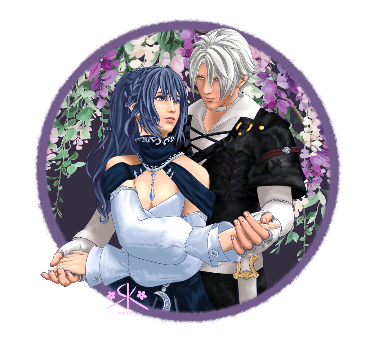 Half body, 2 characters, mildly complex background